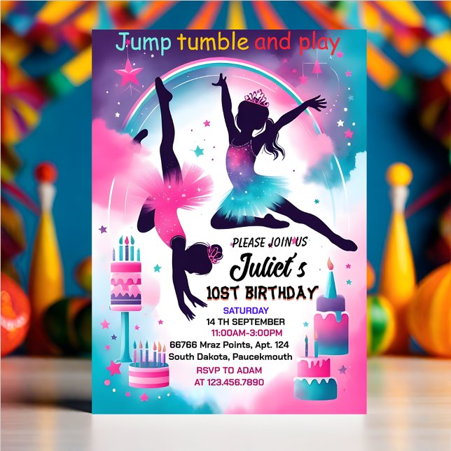 Invitación para la moderna gimnasia moderna de Jump chica 10  (Subido por el creador)