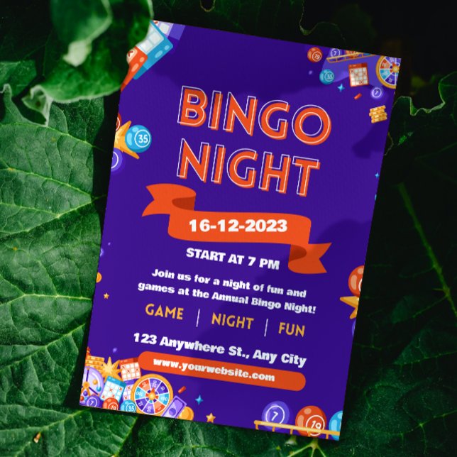 Invitación para la noche de bingo divertida de mor (Subido por el creador)