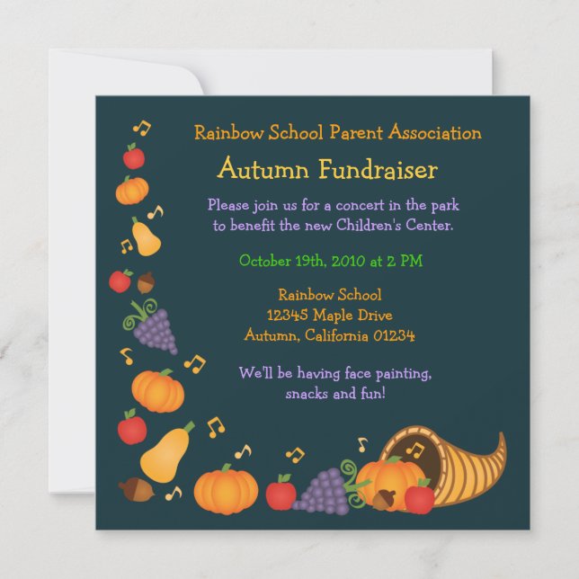Invitación para la recaudación de fondos en otoño (Anverso)