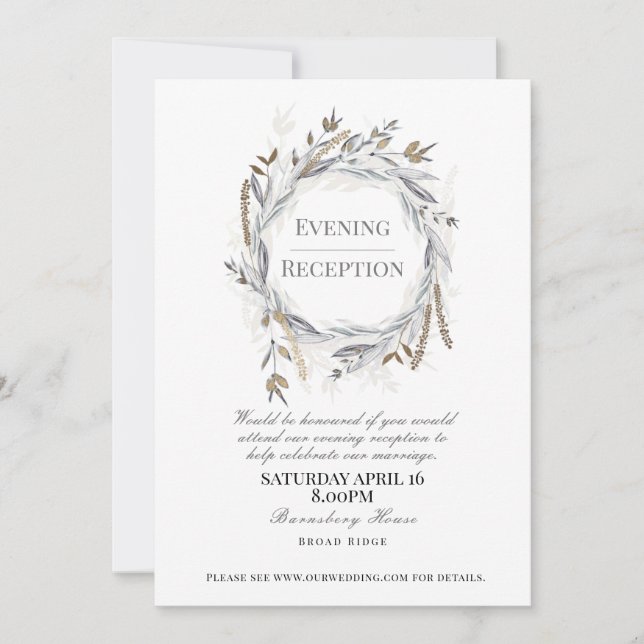 Invitación para la recepción de la noche de la bod (Anverso)