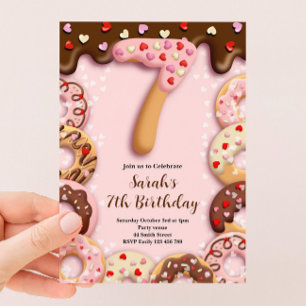 Invitación para las chicas en su 7º cumpleaños de 