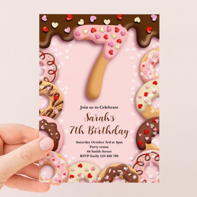 Invitación para las chicas en su 7º cumpleaños de  (Subido por el creador)