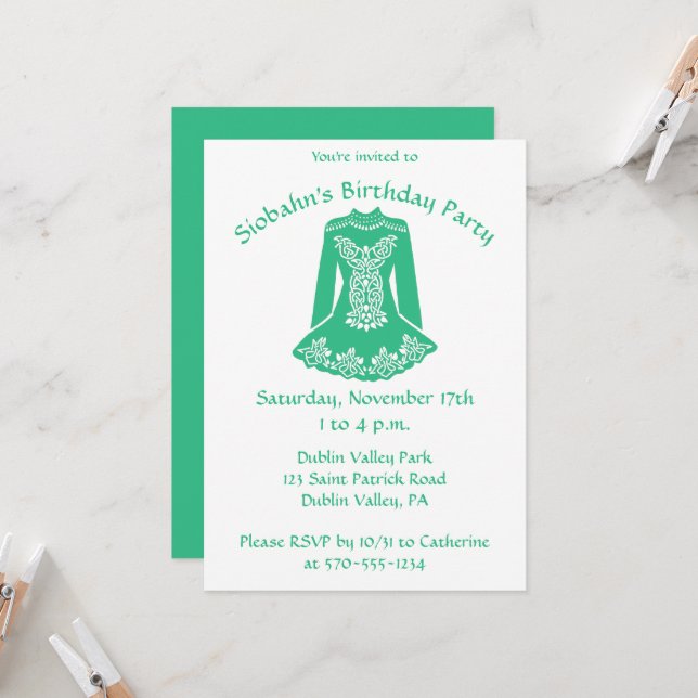 Invitación Para los bailarines irlandeses, Fiesta del Persona (Anverso/Reverso In Situ)