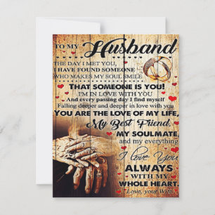 Invitación Para mi esposo diseño   Regalo de carta de amor pa