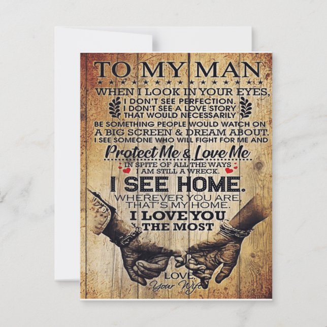 Invitación Para mi esposo | Regalo de cumpleaños para esposo  (Anverso)