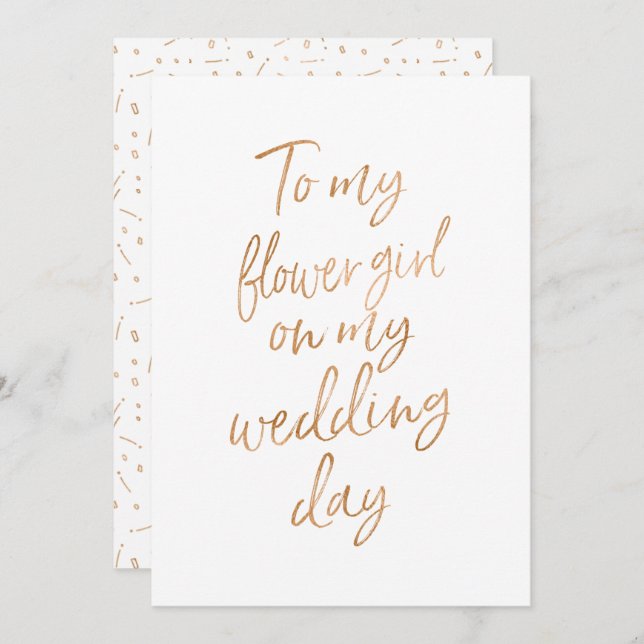 Invitación Para mi niña de las flores en mi boda (Anverso / Reverso)