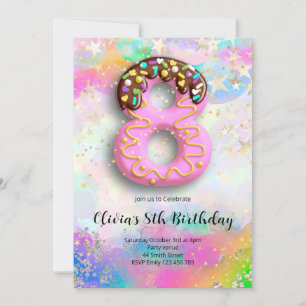 Invitación para niñas cumpleañeras de 8 años