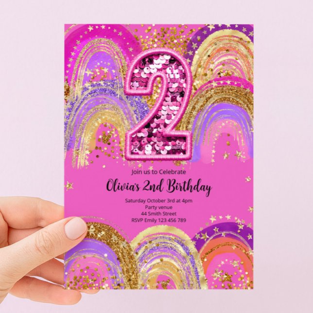 Invitación para niñas cumpleaños 2 años (Subido por el creador)