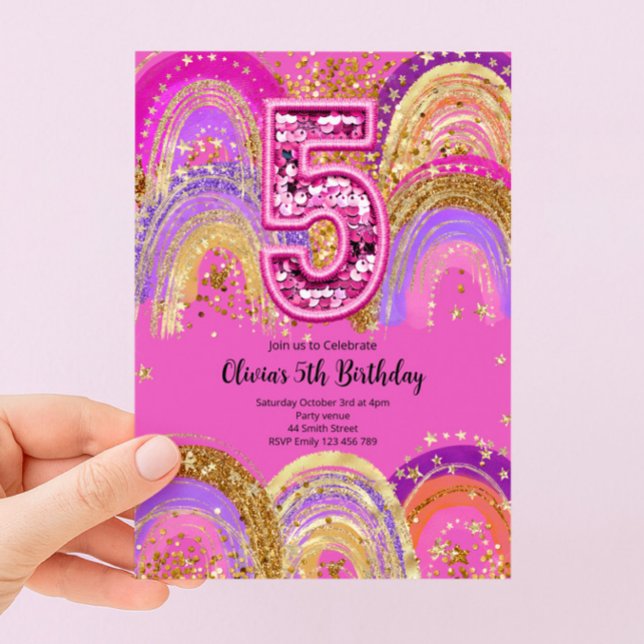 Invitación para niñas de 5º cumpleaños (Subido por el creador)