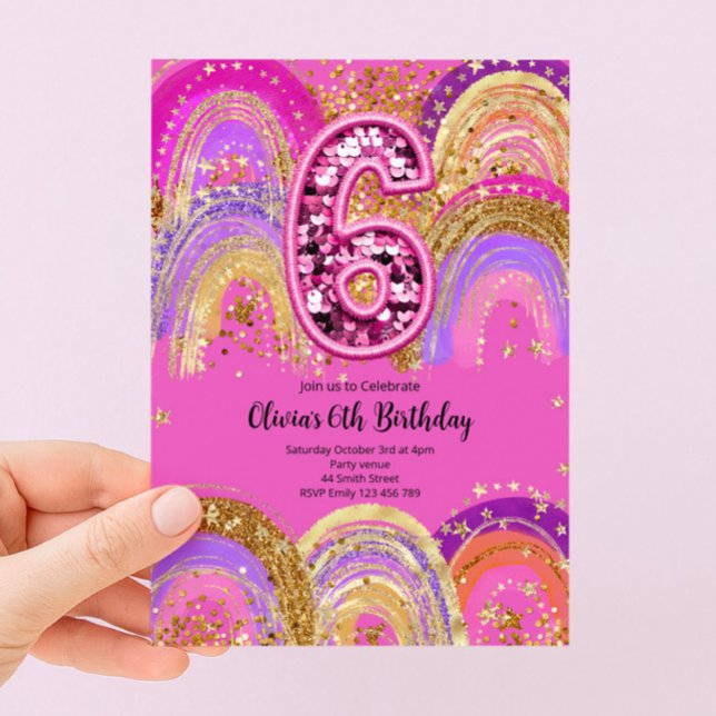 Invitación para niñas de 6º cumpleaños (Subido por el creador)