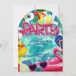 Invitación para niños a fiesta en la piscina 