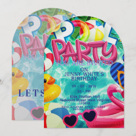 Invitación para niños a fiesta en la piscina