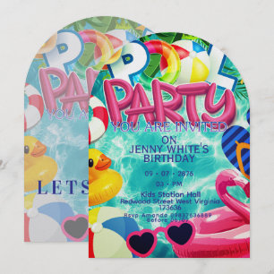 Invitación para niños a fiesta en la piscina 