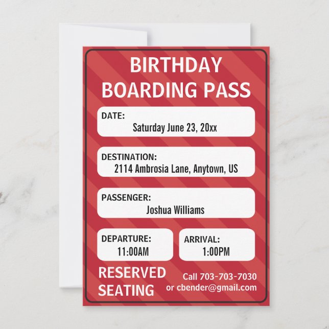 Invitación para niños a subir a bordo (Anverso)