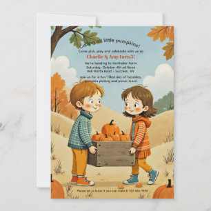 Invitación para niños de recolección de calabazas