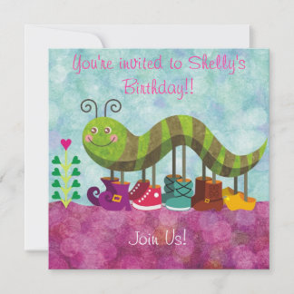 Invitación para niños de Whimsy Caterpillar