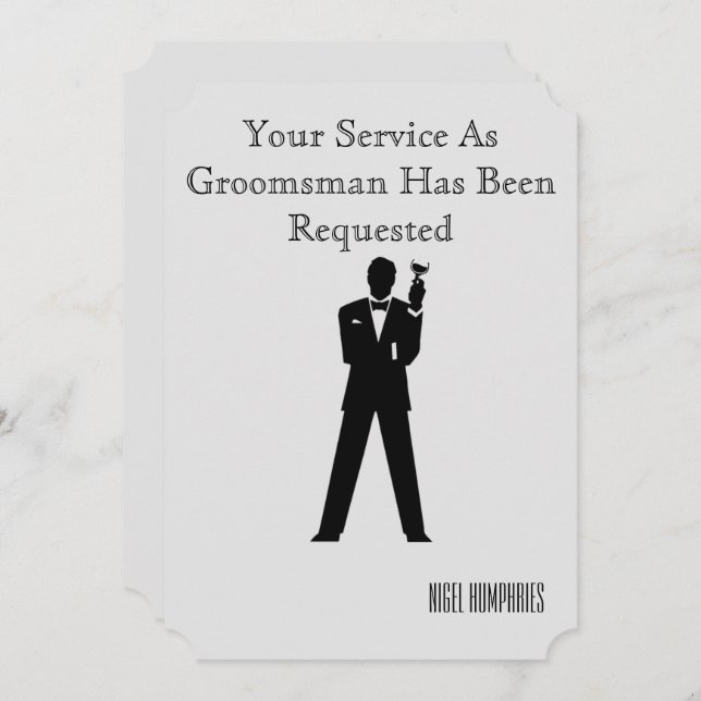 Invitación para Padrino de Boda o Amigo del Novio (Anverso / Reverso)