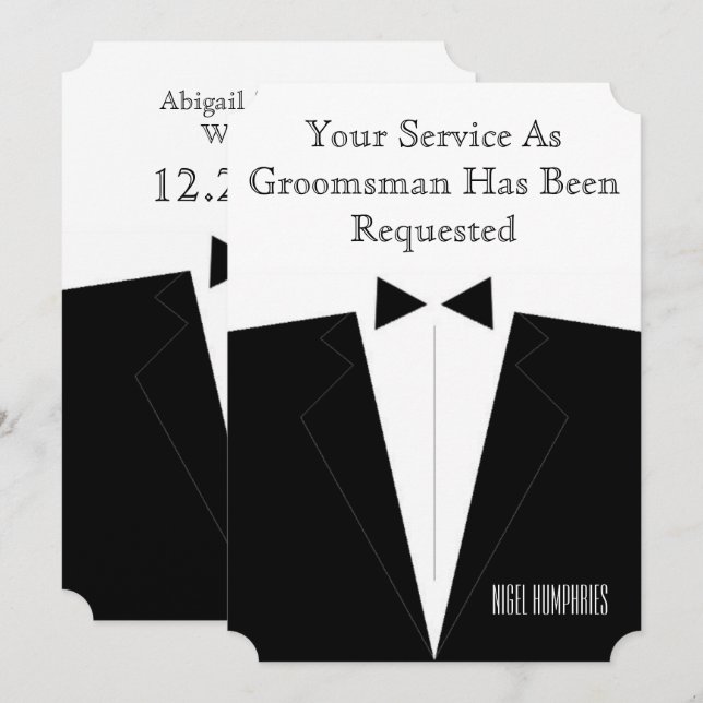 Invitación para Padrino de Boda o Caballero de Hon (Anverso / Reverso)