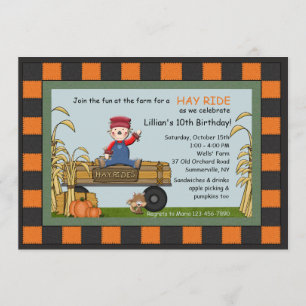 Invitación para Paseos en Carro de Heno