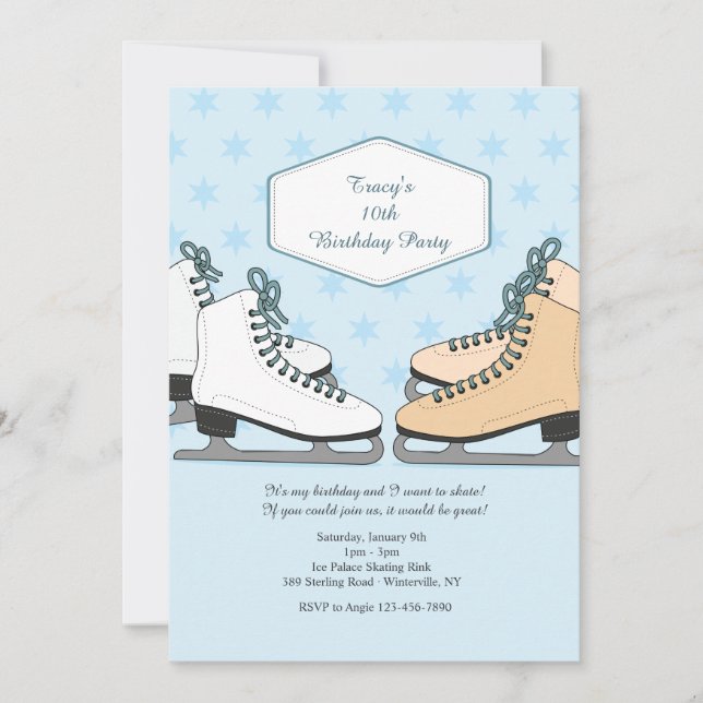 Invitación para patinar sobre hielo (Anverso)
