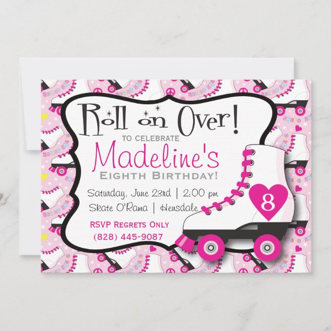 Invitación para patinar sobre rodillos nº 2 (Anverso)