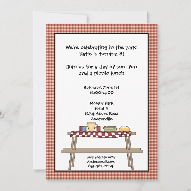 Invitación para picnic (Anverso)