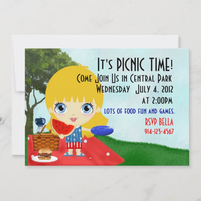 Invitación para picnic (Anverso)