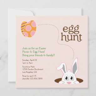 Invitación para picnic a la cacería de huevos de P