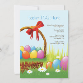 Invitación para picnic a la cesta de huevos de Pas