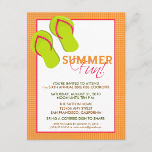 Invitación para picnic/barbacoa de verano (naranja