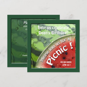 Invitación para picnic de verano de la sandía de c