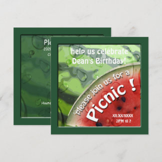 Invitación para picnic de verano de la sandía de c