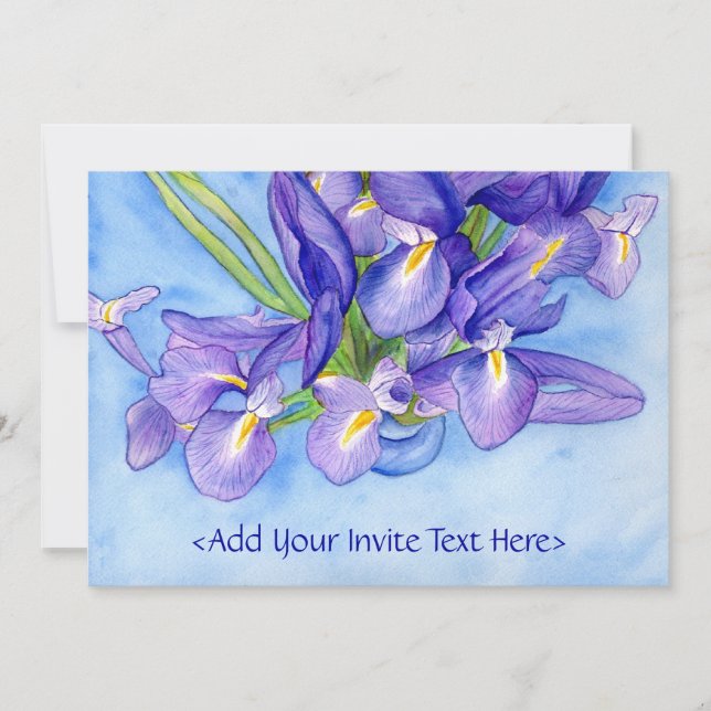 Invitación para pintura de flores Iris Vase (Anverso)