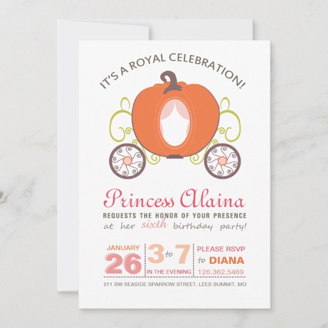 Invitación para portaequipajes de la Princesa Mode (Anverso)