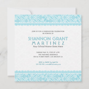 Invitación para posada de color turquesa y blanco