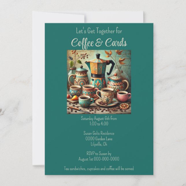 Invitación para que se junten café y cartas (Anverso)
