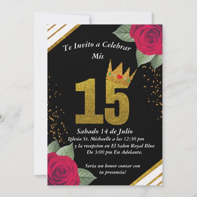 Invitacion para quinceañera  (Anverso)
