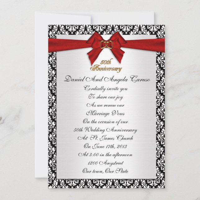 Invitación para renovar votos en el 50º aniversari (Anverso)