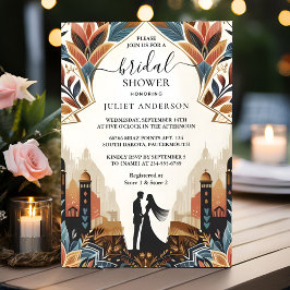 Invitación Para Retro Árabe Exótico Negrita Negrita Damask Br