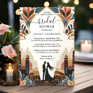 Invitación Para Retro Árabe Exótico Negrita Negrita Damask Br