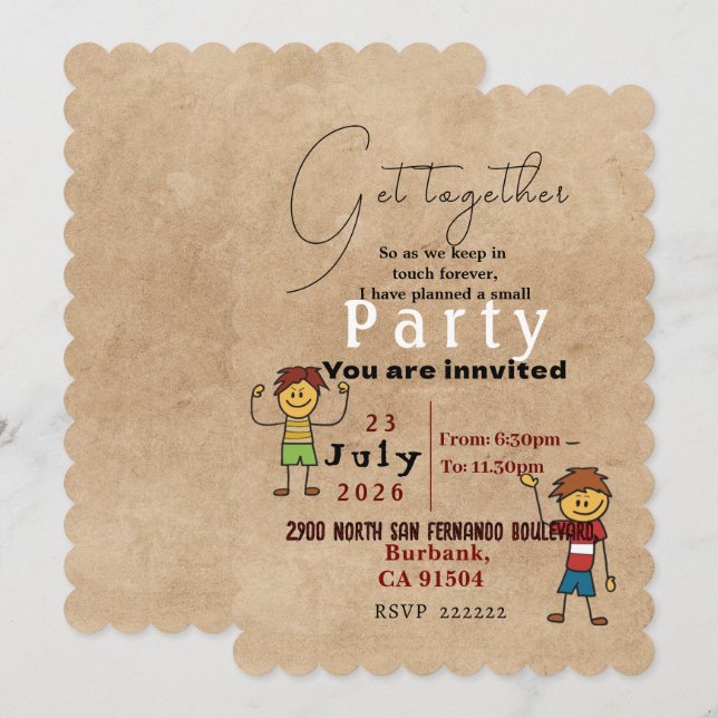 Invitación para reunirse (Anverso / Reverso)