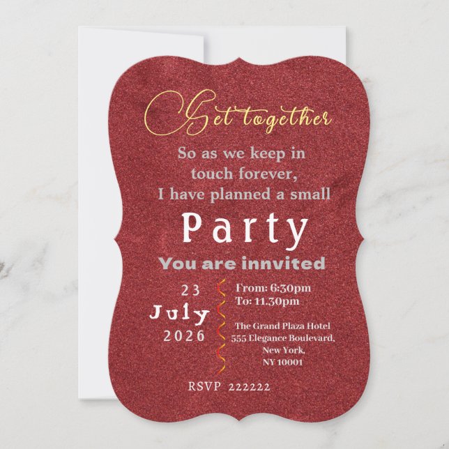 Invitación para reunirse (Anverso)