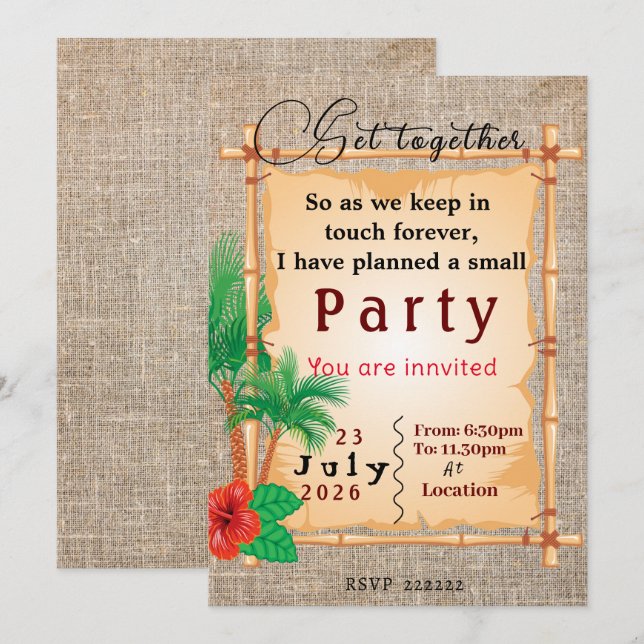 Invitación para reunirse (Anverso / Reverso)