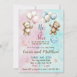 Invitación para revelar el género de los osos de p