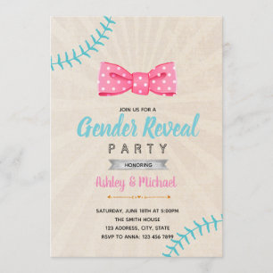 Invitación para revelar el género del béisbol o el