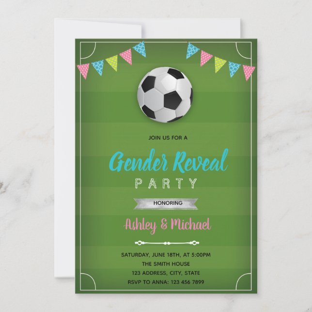 Invitación para revelar el género del fútbol futbo (Anverso)