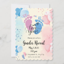 Invitación para revelar género rosa o azul