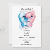 Invitación para revelar sexo con tema de boxeo