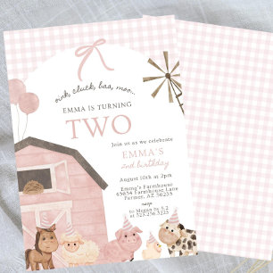 Invitación para segundo cumpleaños de niña animal 
