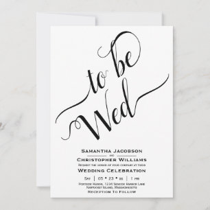 Invitación Para ser Casados Caligrafía Elegante Sencilla Boda